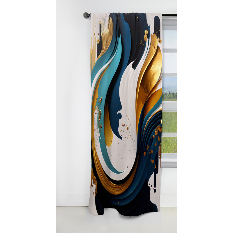 Stefania - Rideau occultant abstrait - 1 panneau, L 52 po x L 120 po