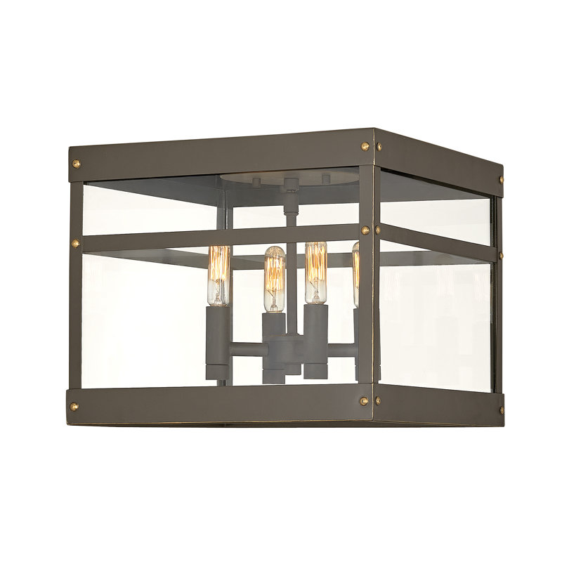 Porter 4-Light Outdoor Flush Mount, Oil Rubbed Bronze