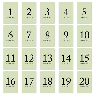 Koyal Wholesale Terracotta Wedding Table Numbers 1–20, 4X6 Seating Cards