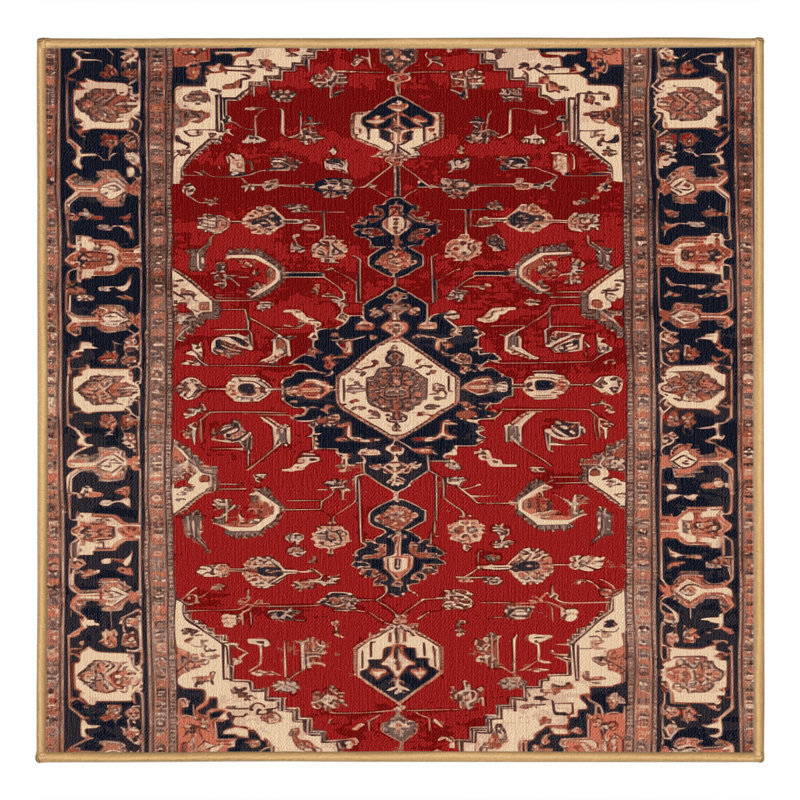 Tapis brun lavable à la machine, Carré 4 pi