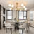 Surjit 8 - Light Sputnik Modern Linear Chandelier With Milky White Glass Shade-809918849