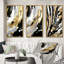 "Rythme de plaisir abstrait noir et or", 3 pièces sur toile-999063236-999063239
