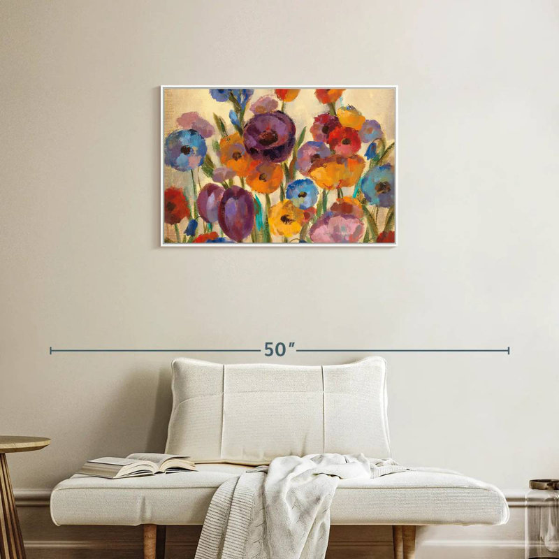 Garden Hues I, Cadre flottant blanc, 31 po x 21 po
