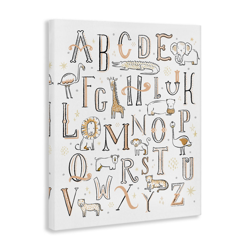 Abdualeem Nursery Animal Alphabet Chart Soft Art, 20" H x 16" W x 1.5" D