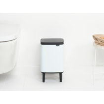 5five Simply Smart White bins made of bamboo, trash can, waste bin, bin 5l  : : Home