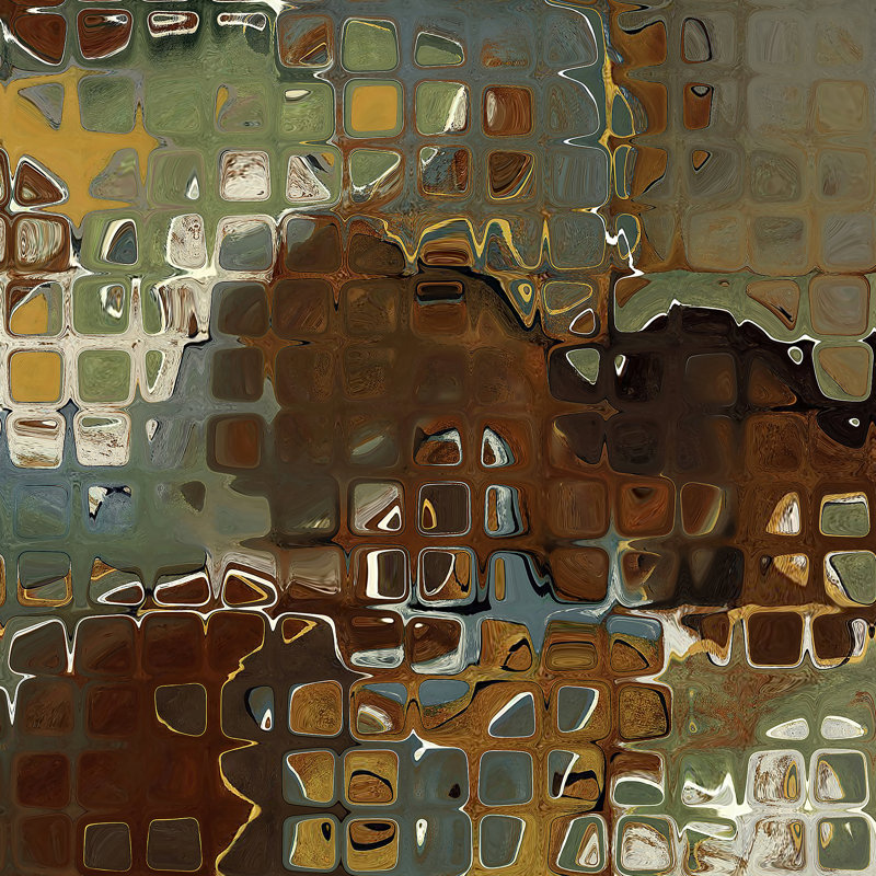 Land Land II - peinture sur toile tendue, H 16 po x l 16 po