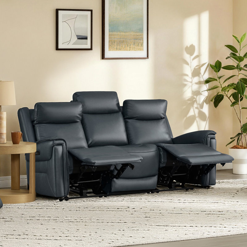 Canapé en cuir véritable Super Zero Gravity, H 41,73 po x l 83,46 po x P 37,8 po, 3, Marine