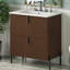 Meuble-lavabo de salle de bain avec lavabo en céramique et tiroirs pleine extension-730463744