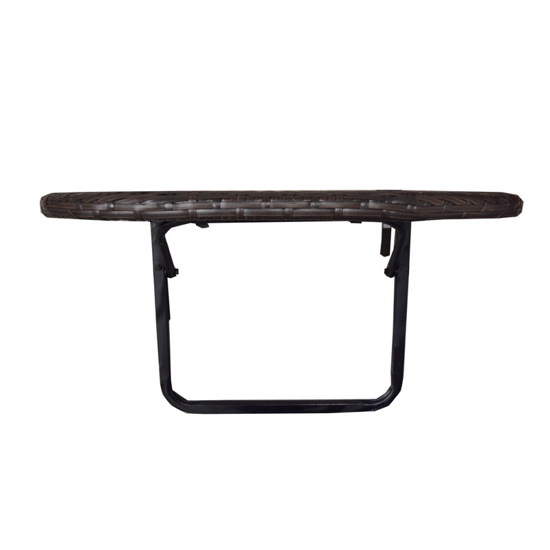 Wicker/Rattan Outdoor Folding Balcony Table, Brown