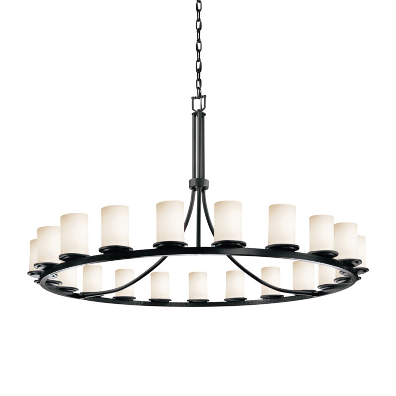 Lustre cylindrique 21 lumières Araf, Opale, Incandescent