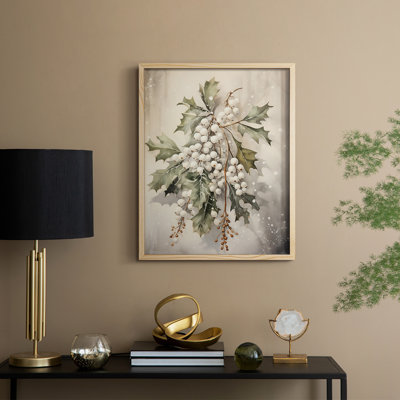 «Christmas Holiday Art» DCXCIX, reproduction d'art encadrée - bois massif