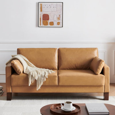 66'' Faux Leather Sofa