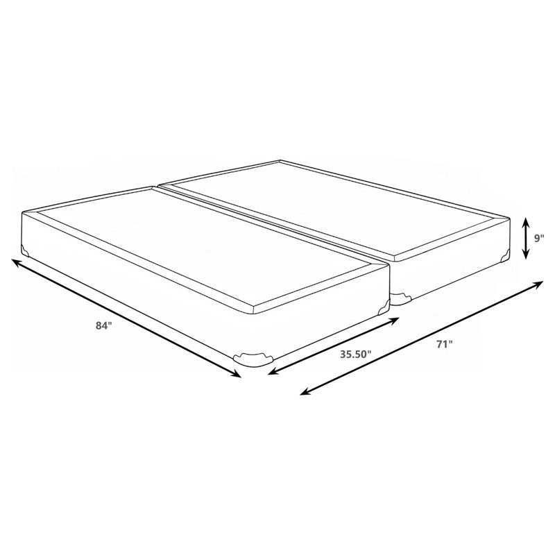 Mercer 9-inch Split California King Box Spring Foundation, California King, Standard Profile (9")