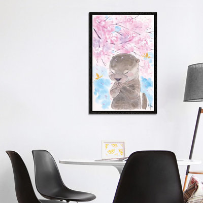 Cherry Blossom Wishes - Otter by Martin Hsu - Painting on Canvas