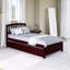 Lit plateforme avec tiroirs en bois-372778244
