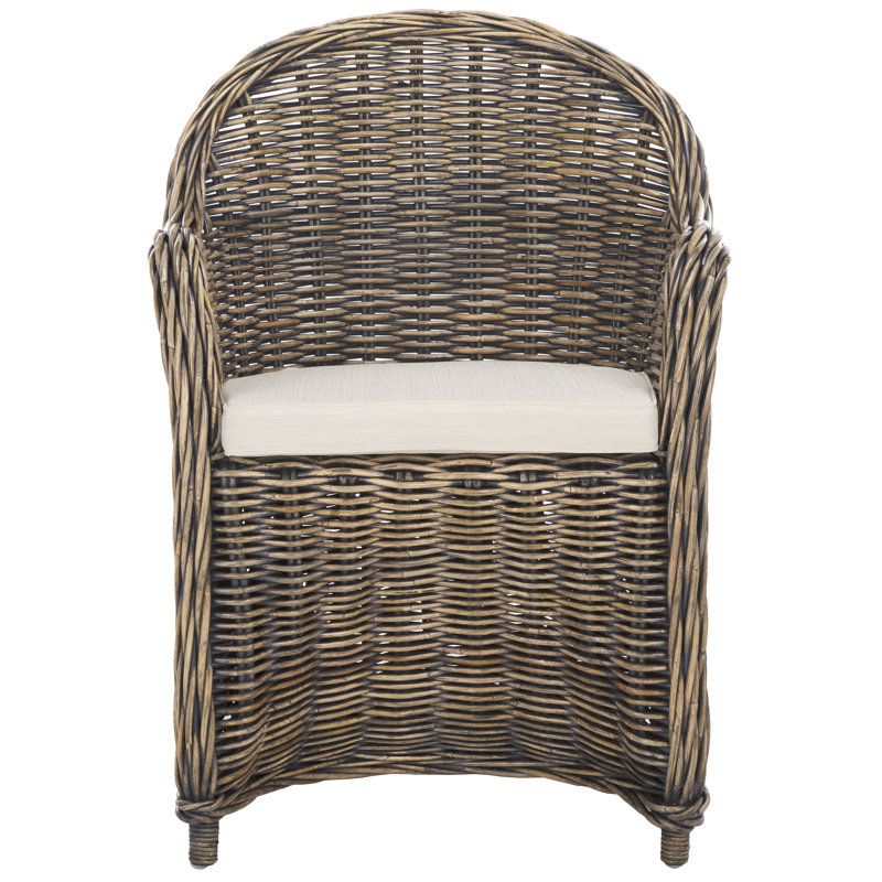 Hahn Upholstered Armchair, Black Wash, Beige Cotton