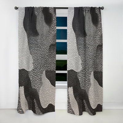 Gray Abstract Corals III - Coastal Coral Curtain - Blackout Animal Print Curtain - 1 Panels