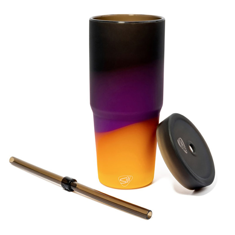 Silipint: Gobelets en silicone 32 oz pour paille: paquet de 2 - Sun Storm - incassable