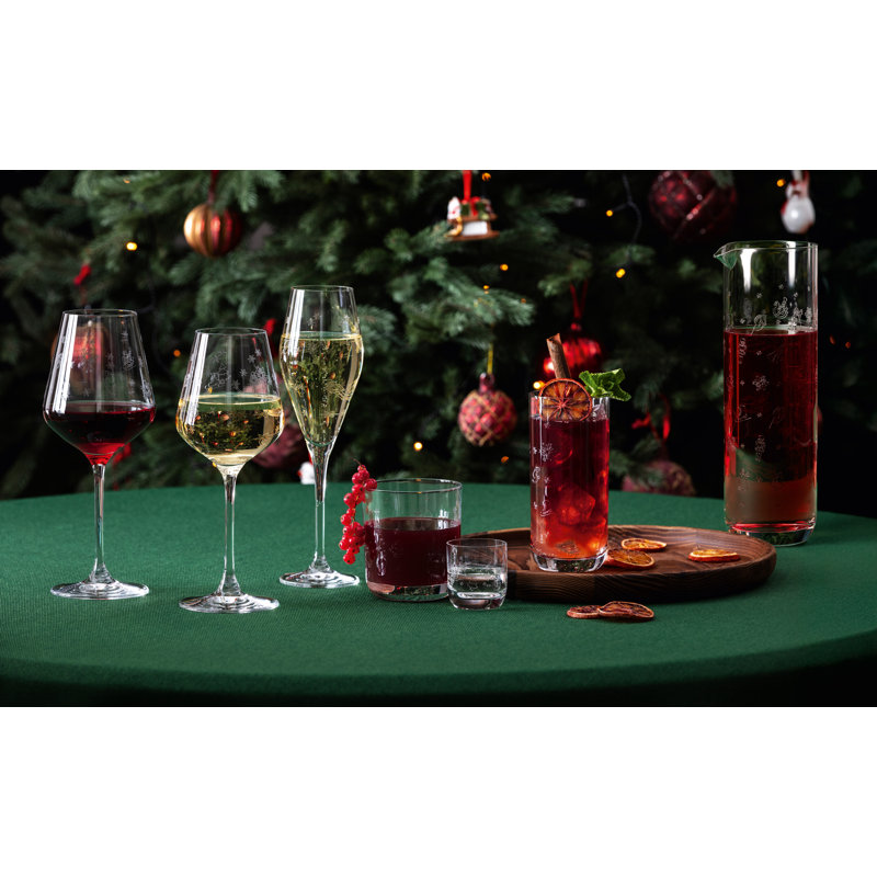 Villeroy & Boch Toy’s Delight Collection Water/Juice Pitcher, Crystal Glass Pitcher with Christmas Themed Design, 33.75 oz Capacity, Clear