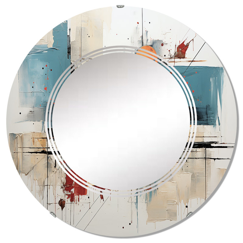 Poltier - Miroir mural moderne rond, 32 po x 32 po