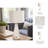 Geometric Alabaster Stone Table Lamp for Living Room Use - Modern Glam Small Accent Table Lamp for Bedroom, Bedside or Desk Lighting - 26", White & Gold