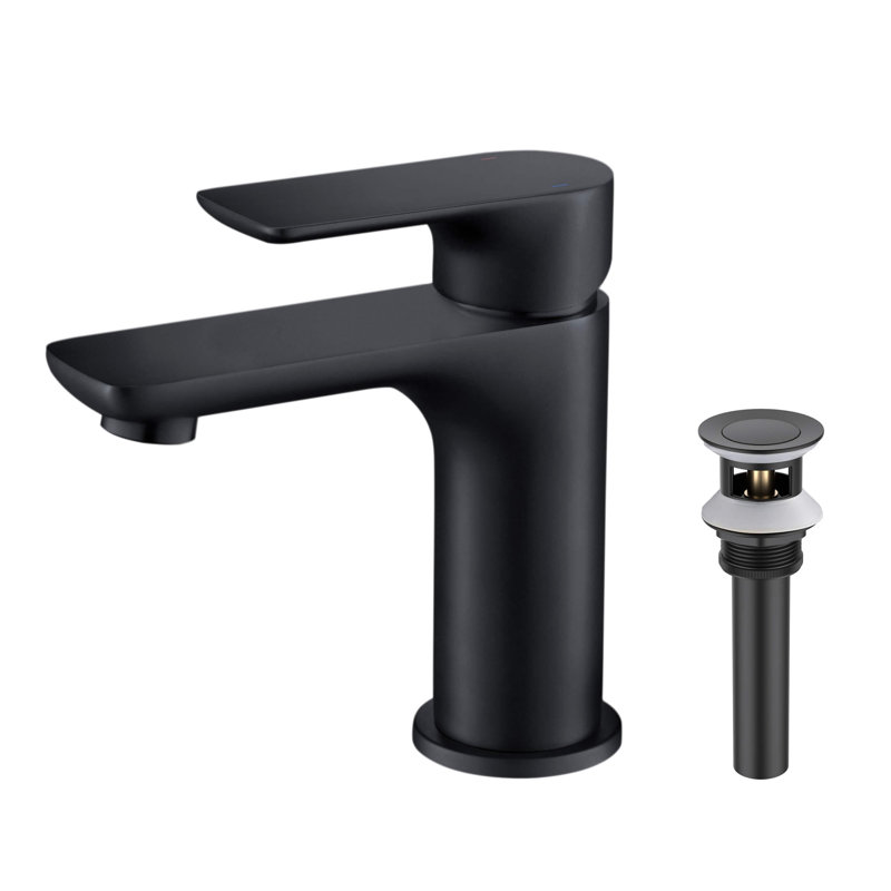 Tender Single-Hole Single-handle Bathroom Faucet with Drain Assembly, Matte Black