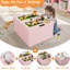 Bibliothèque pour enfants de 80 cm (31,5 po) de hauteur, rangement pour jouets avec banc, rangement pour peluches, tiroirs pour blocs de construction, rose-335897955