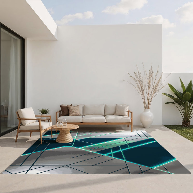 Cosmic Spire Indoor And Outdoor Area Rug, Rectangle 9' x 12'