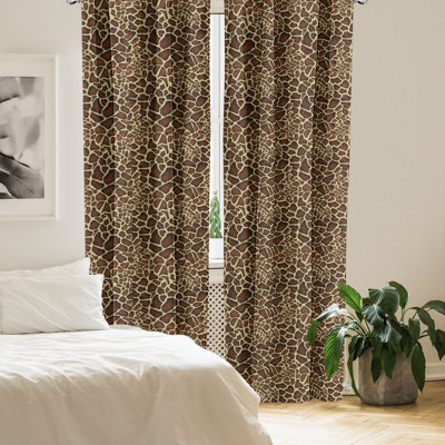 Red Barrel StudioÂ® Zambia 4-Panel Curtains, Giraffe Skin Pattern, Redwood Pale Yellow -  F4D3E5F8E3D84BE495BE04A79244FD2F