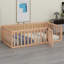 Structure de lit en bois avec clôture et porte-1557977943