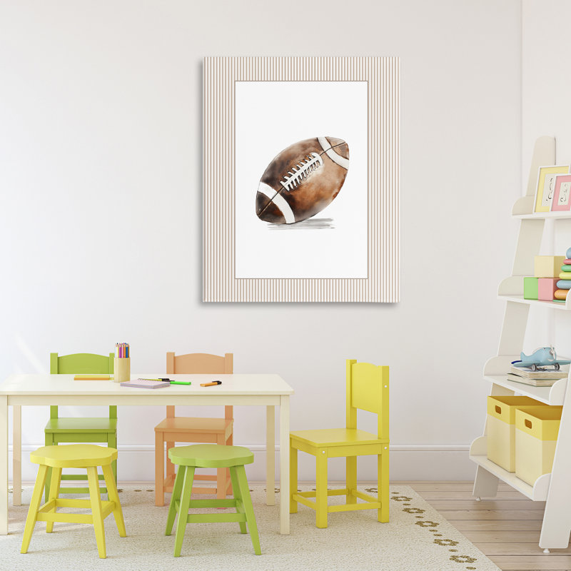 Toile de football rétro, design par Christine Simpson Art, H 40 po x l 30 po