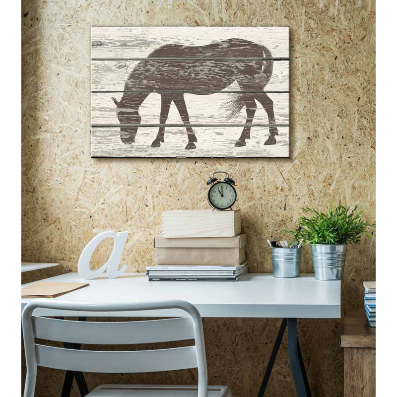Illustration de silhouette de cheval qui court, H 12 po x l 18 po