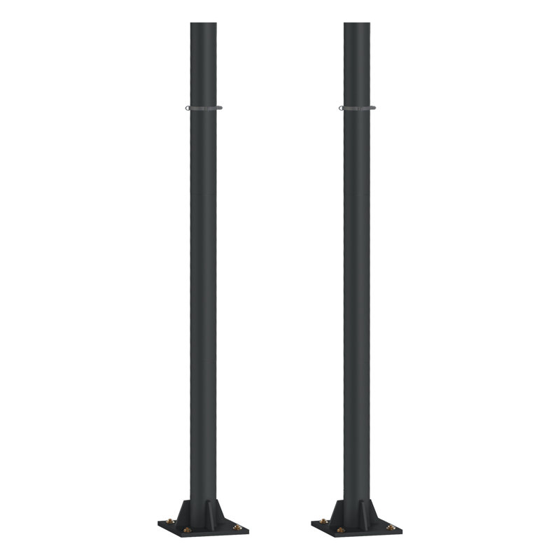 Mât à voile en acier robuste de 10 pi de diamètre, 3 po, Noir
