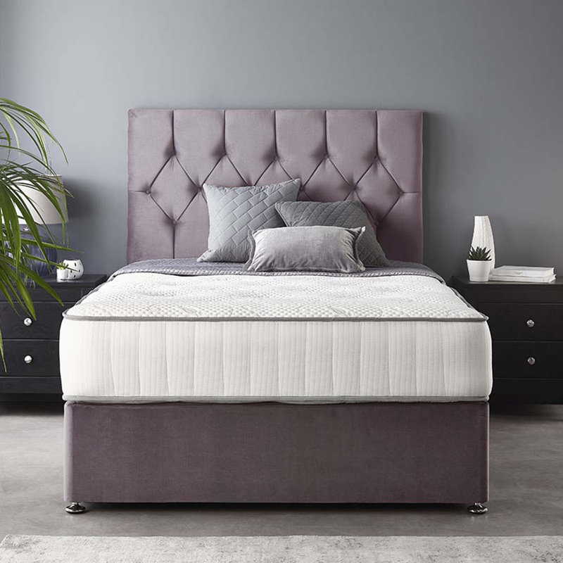 Boutique Pocketsprung Divan Bed Set, Kingsize (5'), No Drawer, Blush