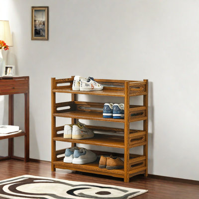 Armoire de rangement pour chaussures en bois massif 16 paires