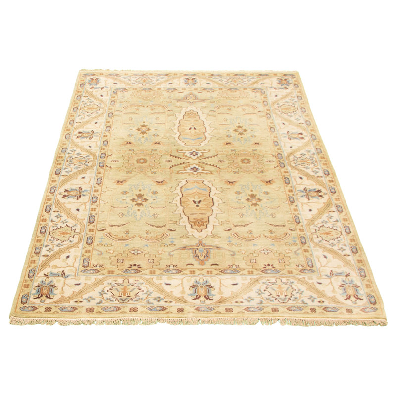 Tapis décoratif en laine noué à la main de conception unique 5 pi 8 po x 8 pi 5 po Deyna noué à la main