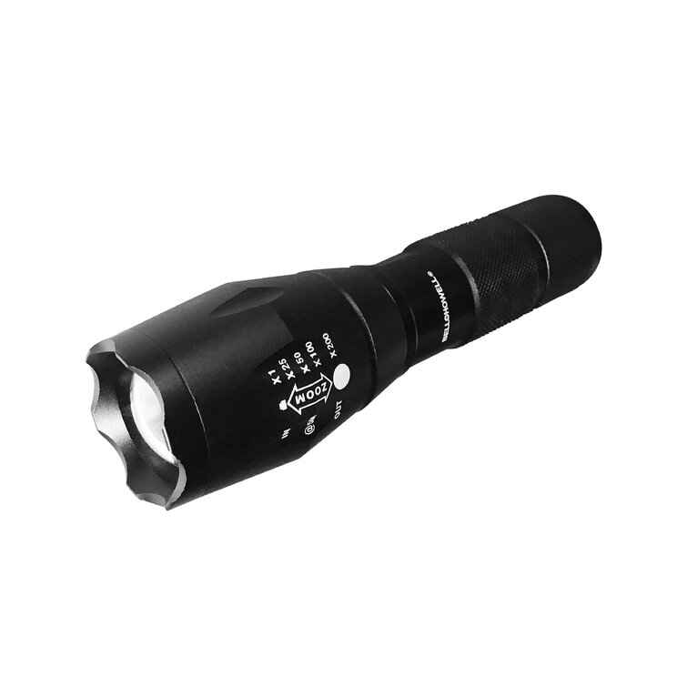 Bell Howell Taclight Flashlight Ultra Bright Outdoor LED Camping Flashlight with Magnetic Base, Black