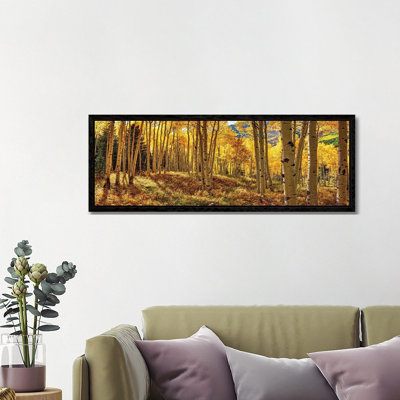 Autumn Aspen Colorado Forest Panorama 1 Piece Panoramic Wall Art on Canvas