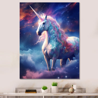 Magie de licorne cosmique mauve sur toile