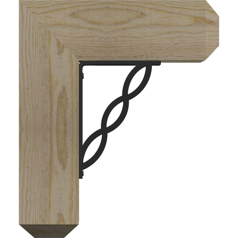 Support de fer triple 3 po Loera, H 23 po x P 20 po, 3 1/2"W x 4"T Douglas Fir (Smooth)
