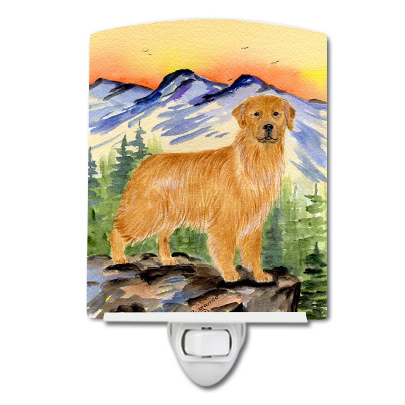 Éclairage de nuit en céramique retriever