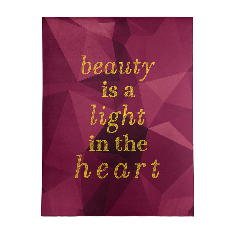 Tapis de beauté en polyester à citation de faux gemme, Rectangle 5 pi x 7 pi