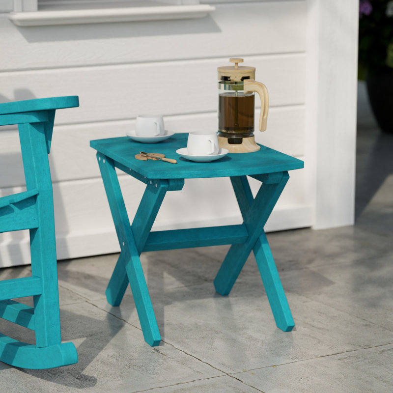 Classic Rectangular Side Table, Aruba Blue