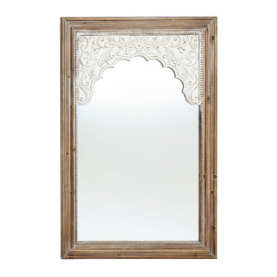 43.4'' H Solid Wood Framed Farmhouse Wall Mirror