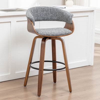 Tabouret pivotant en lin Devlin