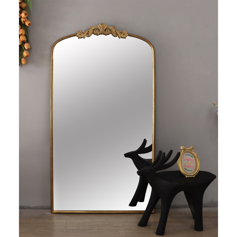 66" X 36" Full Length Mirror, Mirror Hanging Or Leaning Against Wall,Mirror For Living Room, Gold