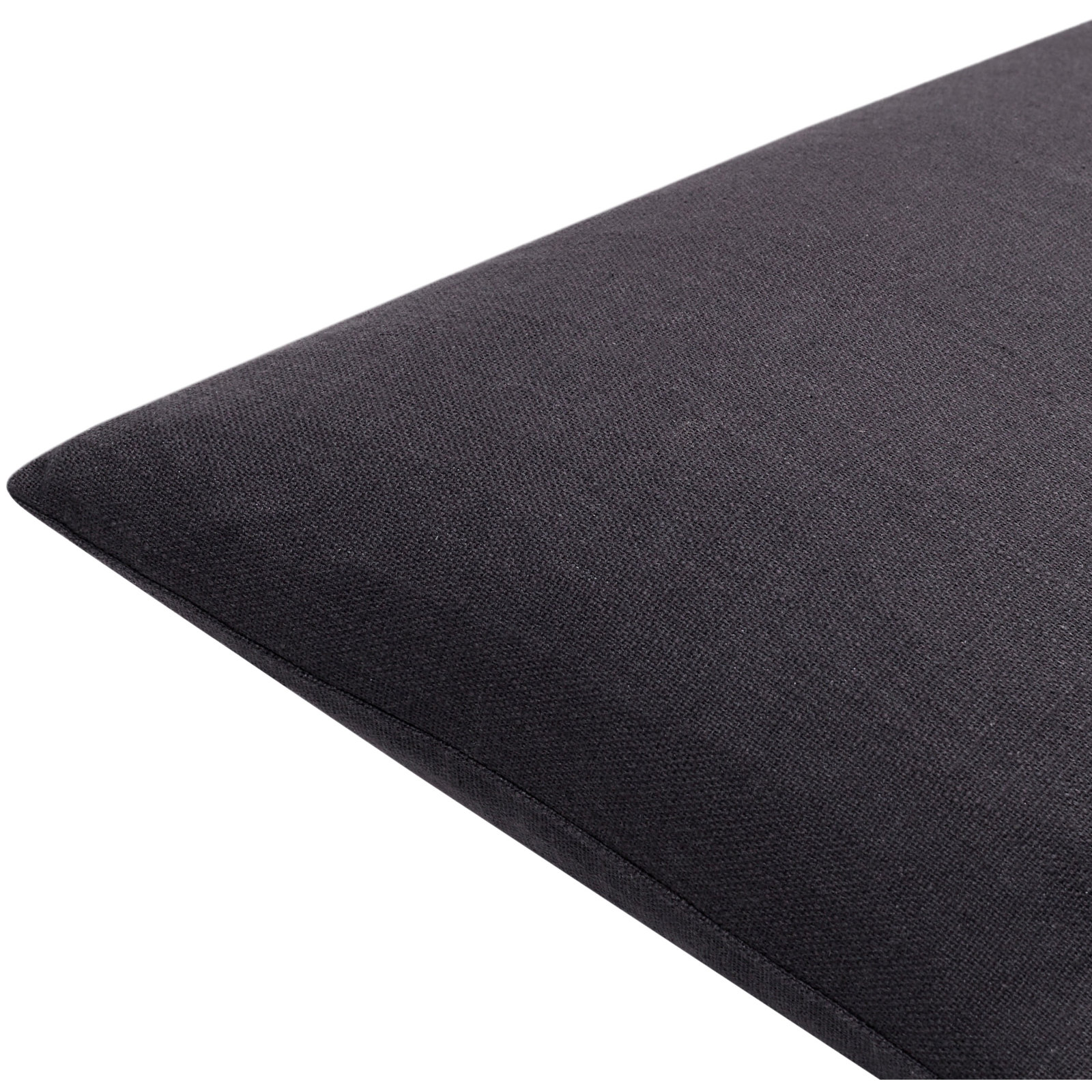 Laurette Cotton Lumbar Pillow Cover, Polyester/Polyfill, Black