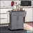 Rolling Kitchen Island with Stainless Steel Top, Drawer, Towel and Spice Racks for Enhanced Utility and Storage-207525746