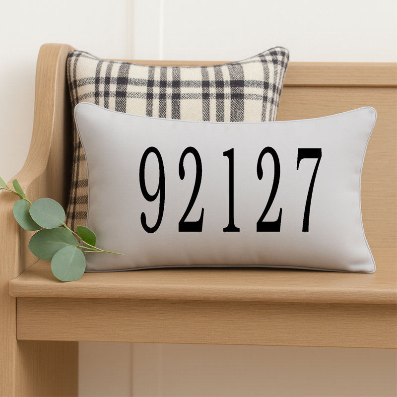 Coussin personnalisé avec code postal personnalisé, Oui, Gris, Housse de coussin + Insert de coussin