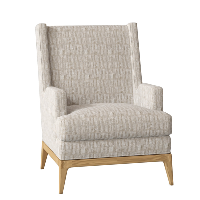 Cooper Upholstered Wingback Chair, White Caps Fog, Amber